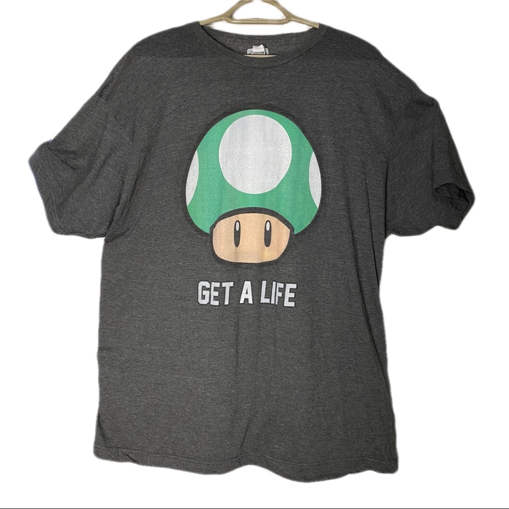 Get A Life Super Mario Nintendo Mushroom Funny T-shirt XXL